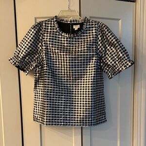 J. Crew Black and Silver Shimmer Top